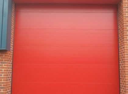 insulated sectional red door