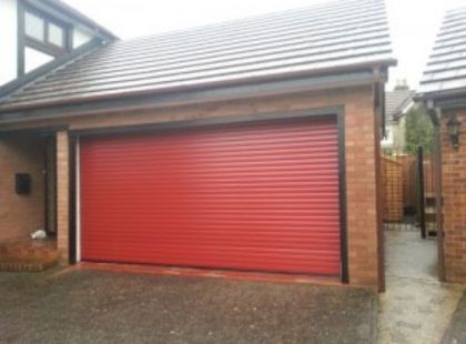 red shutter door for garage
