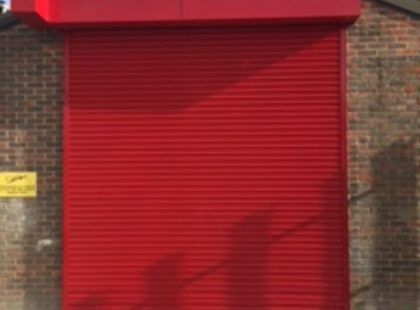 red roller shutter door