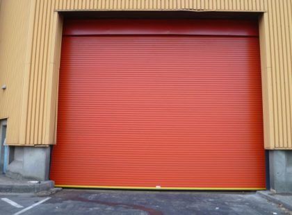 red shutter door